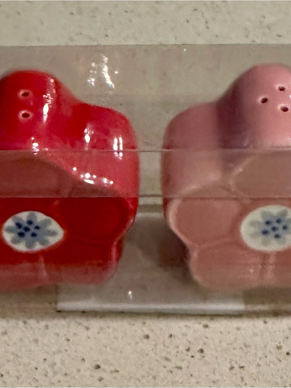 The Spring Shop Red & Pink Flower Salt And Pepper Shaker Set